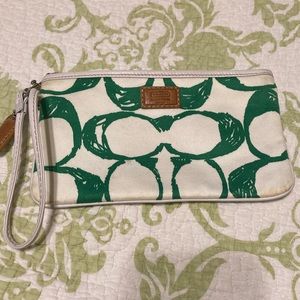 Coach logo wristlet